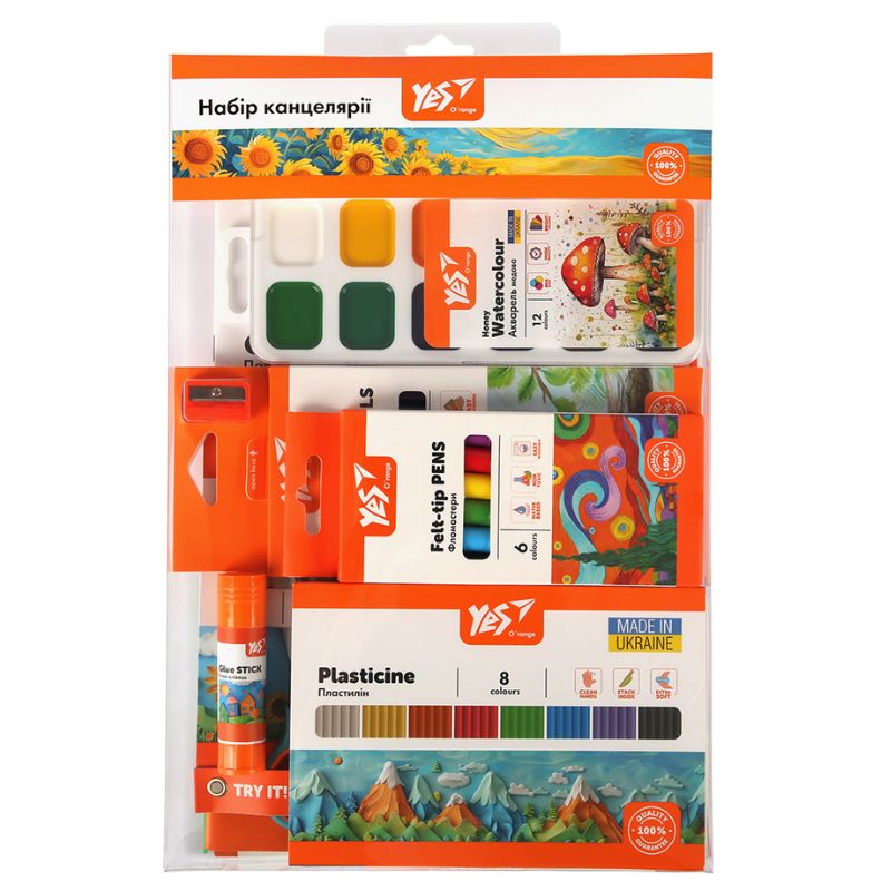 First grader set "Yes" /450222/ Orange Line, 11 items