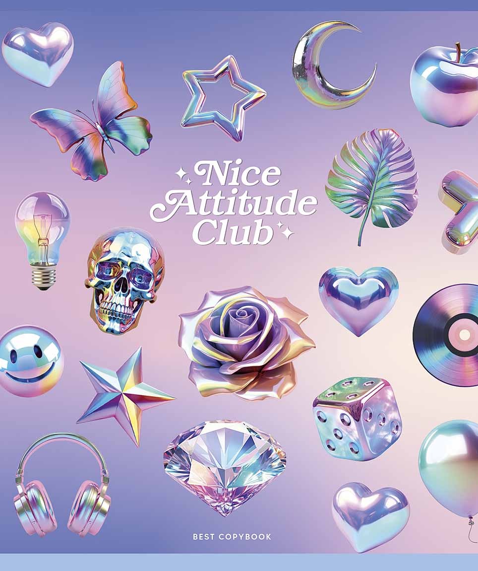 Student's notebook "Star" 48 sheets == /3525L/ "Nice Attitude Club" UV varnish (girl) (10/100)