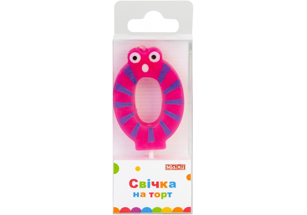 Candle - number "Maxi" /MX622053-0/ "0" 4.5 cm (1/24)