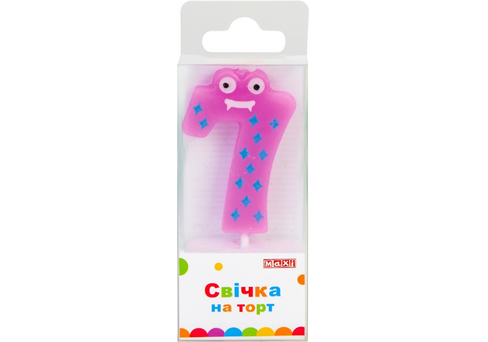 Candle - number "Maxi" /MX622053-7/ "7" 4.5 cm (1/24)