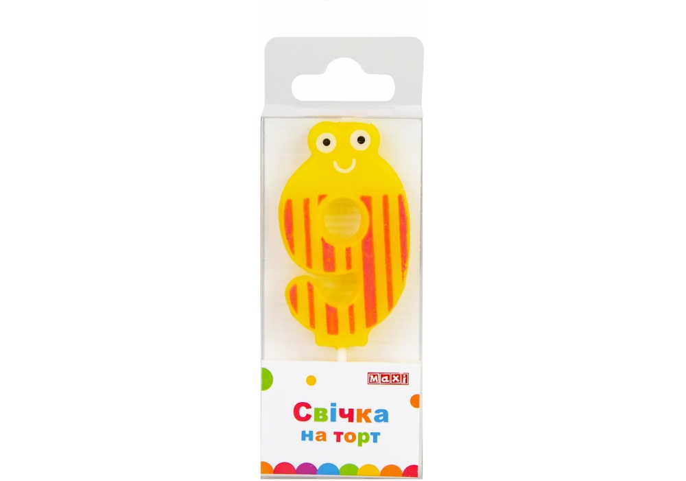 Candle - number "Maxi" /MX622053-9/ "9" 4.5 cm (1/24)