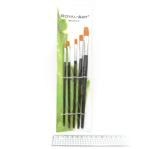 Set of brushes "Royal-Art" nylon /К1957/ 5pcs (1,2,3,4,5) flat oval (RA-2620) (1/24/360)