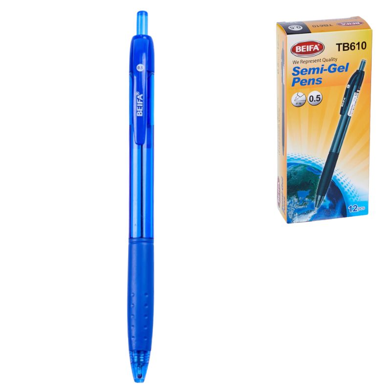 Pen oil machine "BEIFA" /TB610/ 0.5 mm, blue (12/1728)