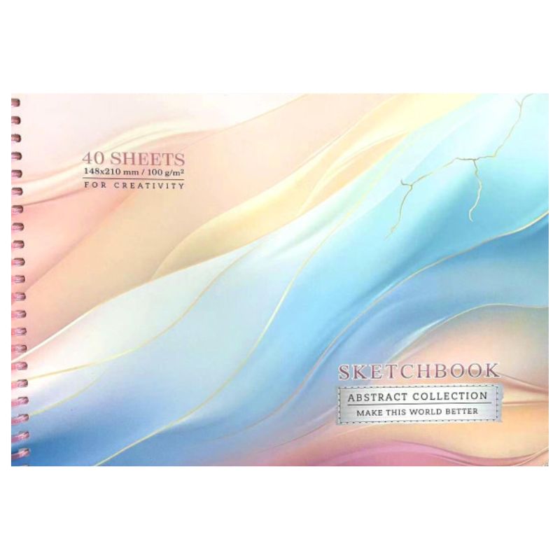 Sketchbook A5/40 "Bourgeois" /N9656/ CLEAN sheets, cardboard cover, spiral, 100g/m2 (1/80)