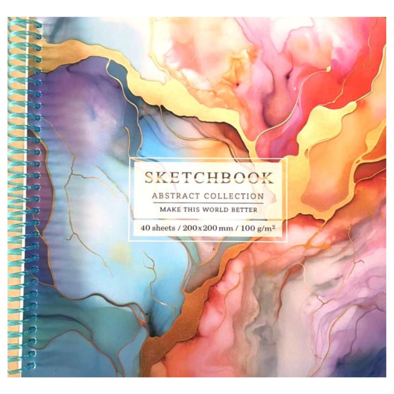 Sketchbook 200*200/40 "Bourgeois" /N9665/ CLEAN sheets, cardboard cover, spiral, 100g/m2 (1/60)