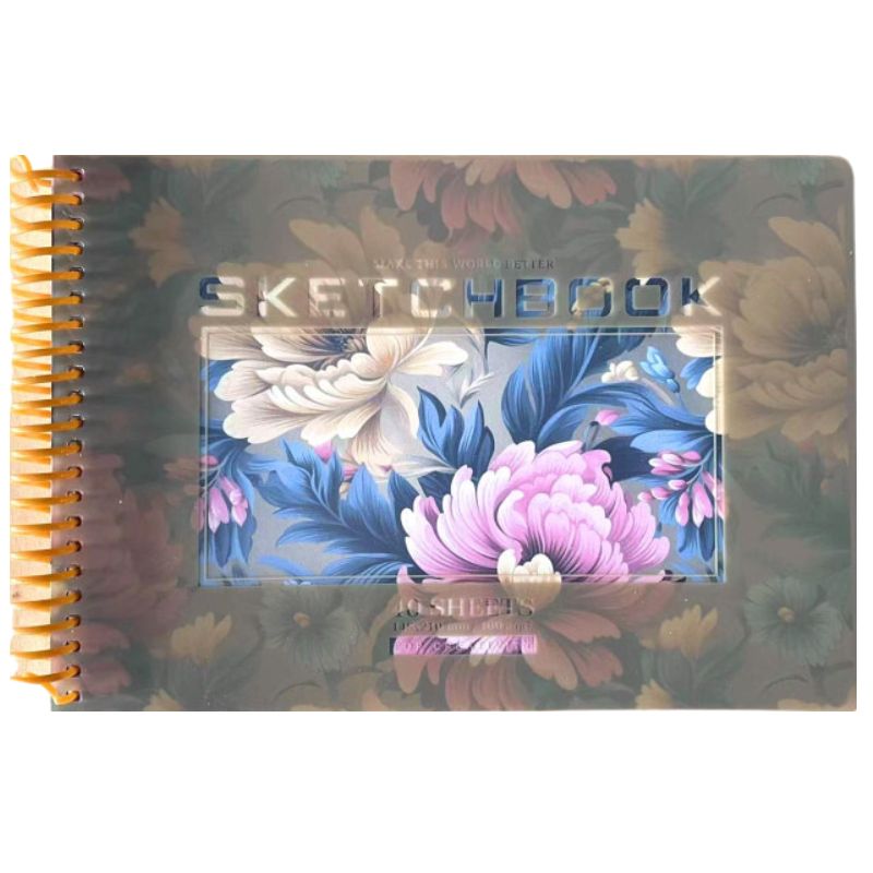Sketchbook A5/40 "Bourgeois" /N9666/ CLEAN sheets, plastic cover, on a spiral, 100g/m2 (1/80)
