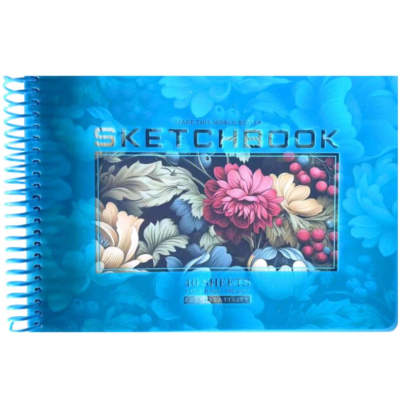 Sketchbook A5/40 "Bourgeois" /N9667/ CLEAN sheets, plastic cover, on a spiral, 100g/m2 (1/80)