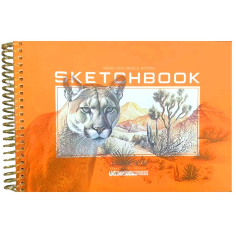 Sketchbook A5/40 "Bourgeois" /N9672/ CLEAN sheets, plastic cover, on a spiral, 100g/m2 (1/80)