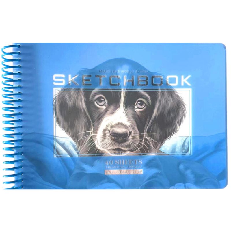 Sketchbook A5/40 "Bourgeois" /N9673/ CLEAN sheets, plastic cover, on a spiral, 100g/m2 (1/80)
