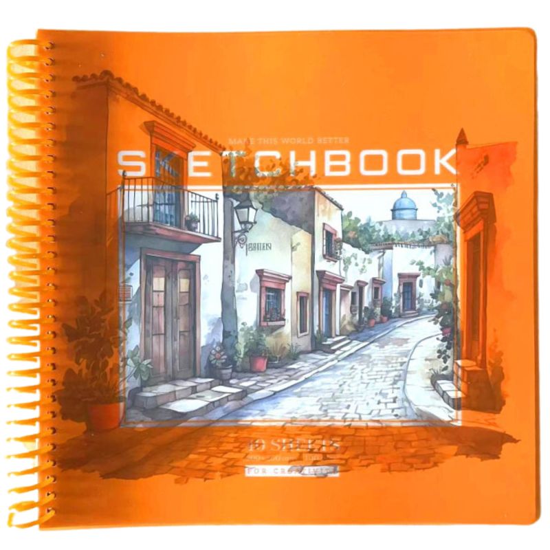 Sketchbook 200*200/40 "Bourgeois" /N9675/ CLEAN sheets, plastic cover, spiral, 100g/m2 (1/60)