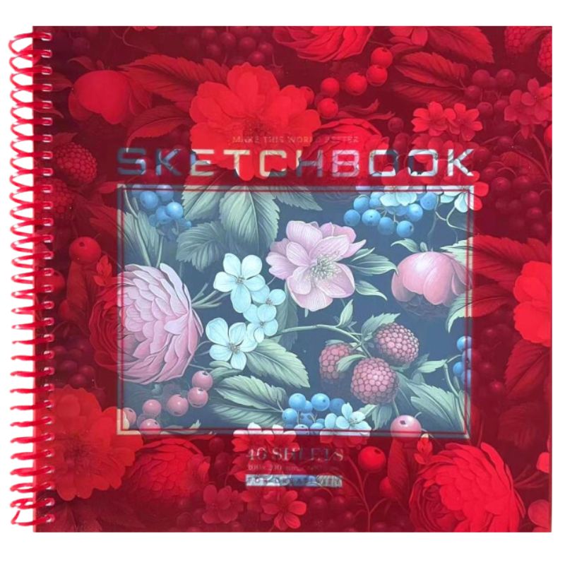 Sketchbook 200*200/40 "Bourgeois" /N9677/ CLEAN sheets, plastic cover, spiral, 100g/m2 (1/60)