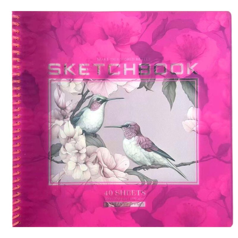 Sketchbook 200*200/40 "Bourgeois" /N9678/ CLEAN sheets, plastic cover, spiral, 100g/m2 (1/60)