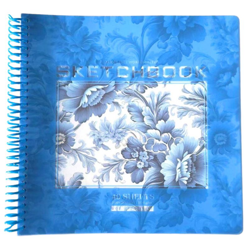 Sketchbook 200*200/40 "Bourgeois" /N9680/ CLEAN sheets, plastic cover, spiral, 100g/m2 (1/60)