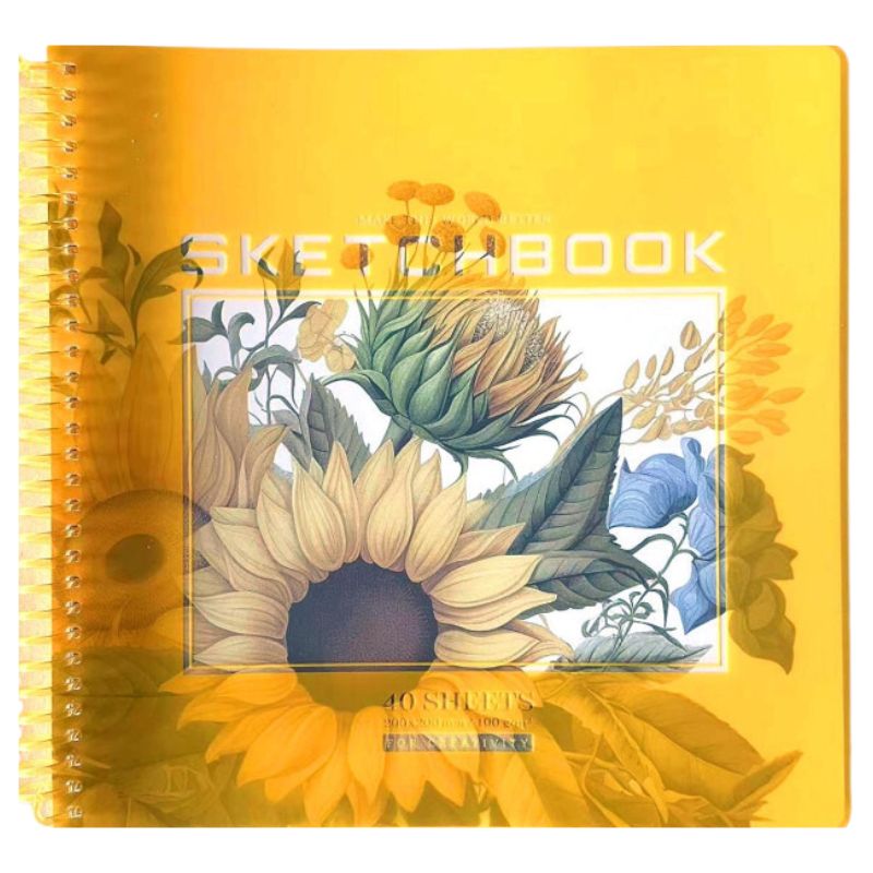 Sketchbook 200*200/40 "Bourgeois" /N9681/ CLEAN sheets, plastic cover, spiral, 100g/m2 (1/60)