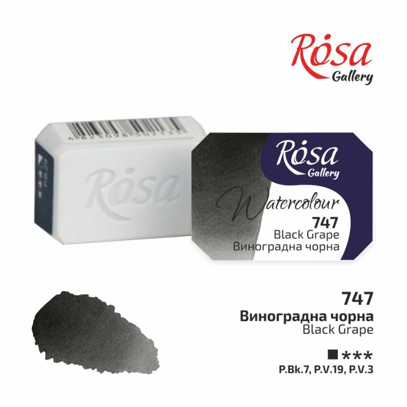 Watercolor paint "ROSA Gallery" /747/ Grape black, 2.5 ml (1/20)