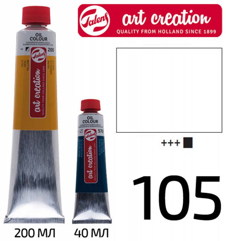 ArtCreation oil paint, (105) Titanium bleach, 40 ml, Royal Talens (1/3)