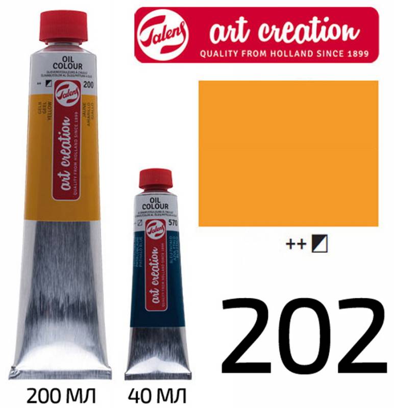 ArtCreation oil paint, (202) Dark yellow, 40 ml, Royal Talens (1/3)