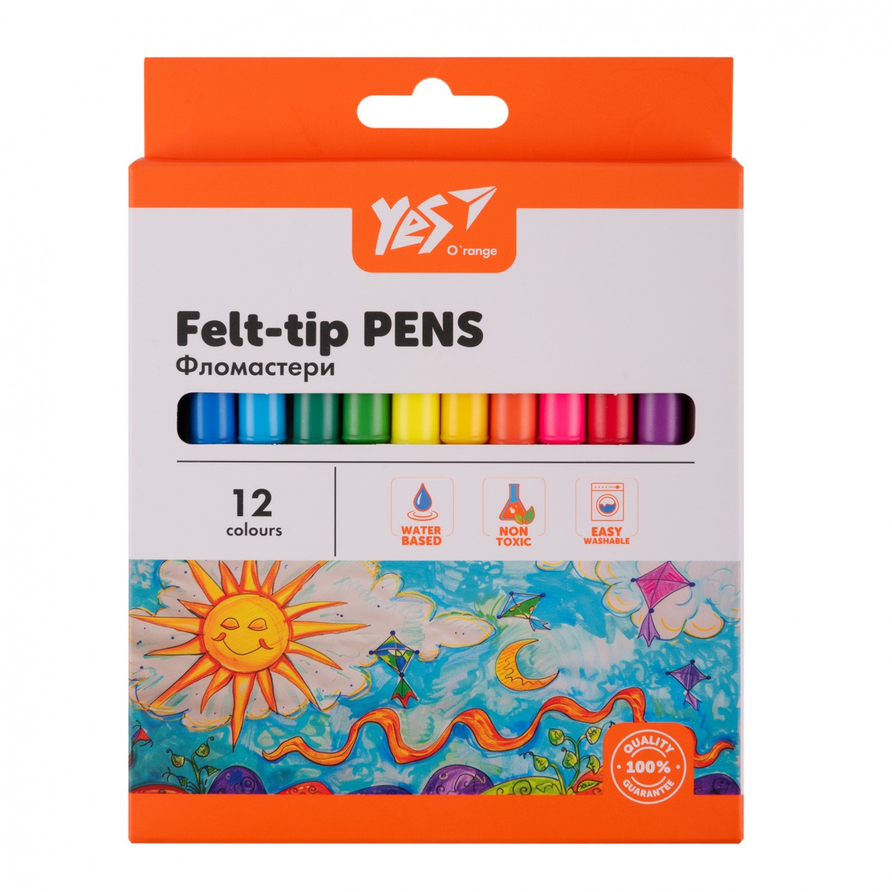Felt-tip pens "YES" 12 pcs. /650548/ "Orange Line" in maps. boxes (1/12/192)