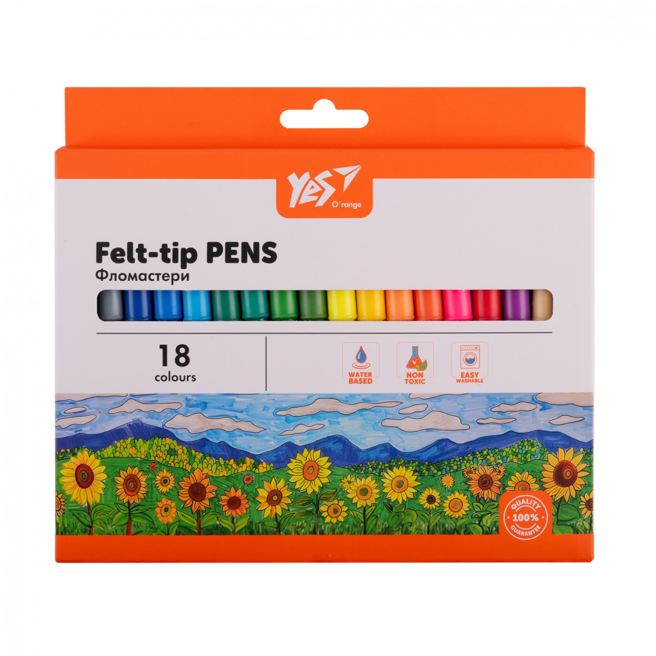 Felt-tip pens "YES" 18 pcs. /650553/ "Orange Line" in maps. boxes (1/12/144)