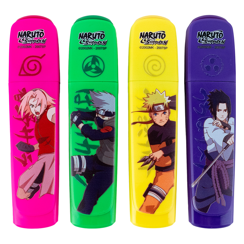 Text marker "Kite" /NR24-444/ "Highlighter" Naruto Shippuden, set of 4 colors (1/24/144)