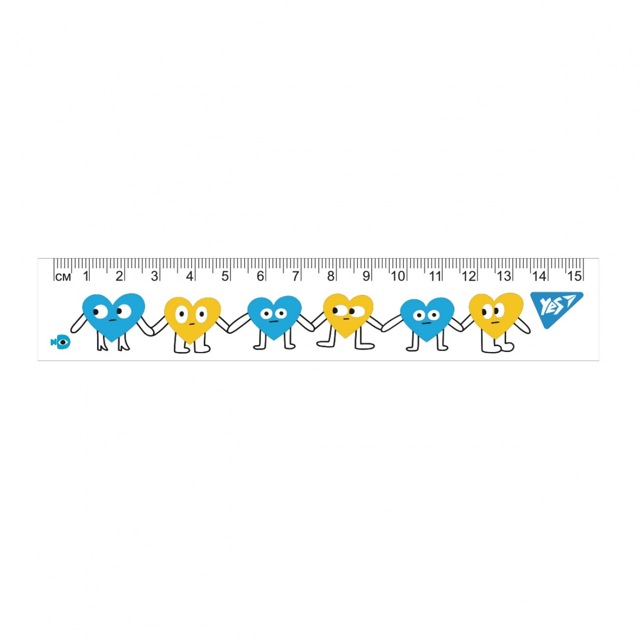 Ruler 15 cm "YES" /370665/ "Stand with Ukraine" (1/20/100)