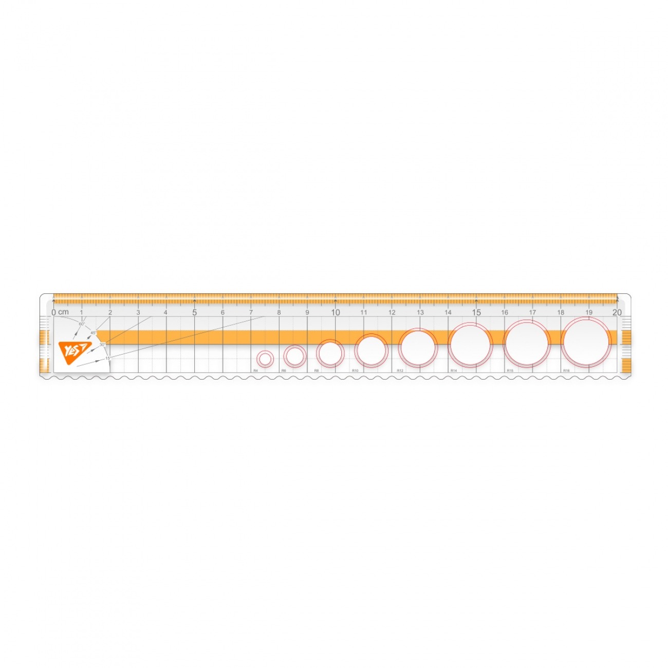 Ruler 20 cm "YES" /370672/ with die cut (1/24/100)