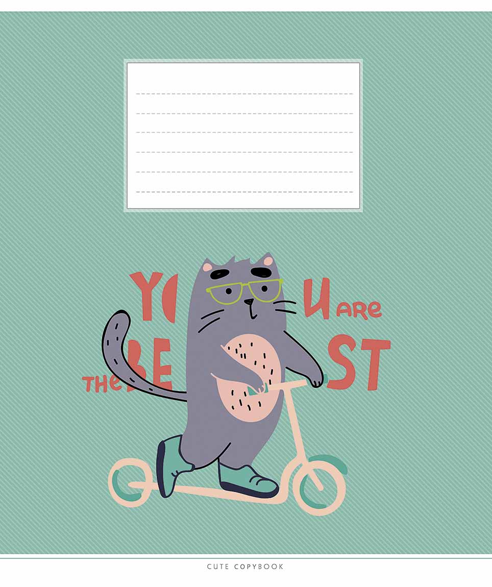 Student's notebook "Schoolboy" 12 sheets == /3212L/ "Animals" select UV varnish (boy) (30/300)