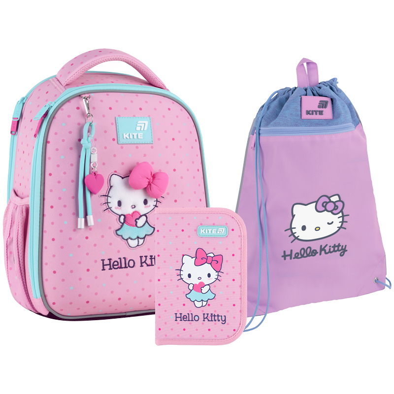 "Kite" set /SET_HK26-555S-1/ backpack + pencil case + shoe bag 555 Hello Kitty-1 (1/4)