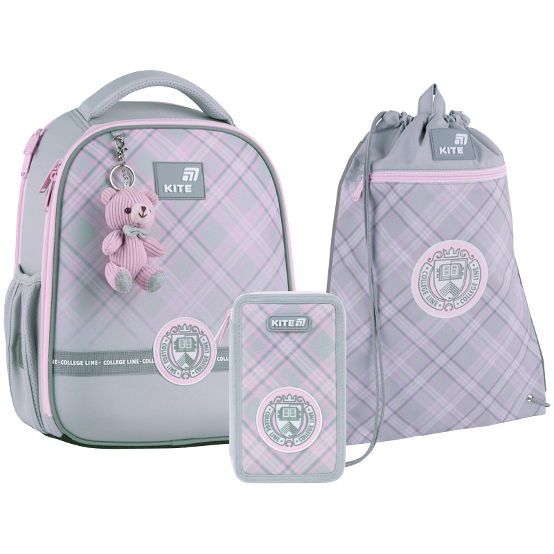 "Kite" set /SET_K26-555S-1/ backpack + pencil case + shoe bag 555 College Line (1/4)