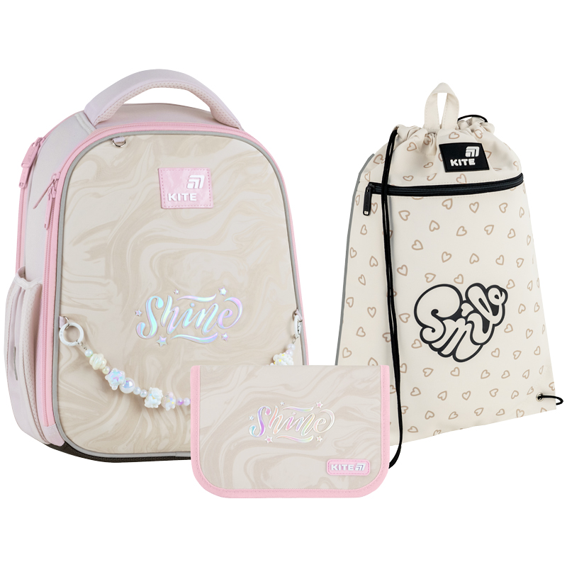 "Kite" set /SET_K26-555S-2/ backpack + pencil case + shoe bag 555 Dazzling (1/4)
