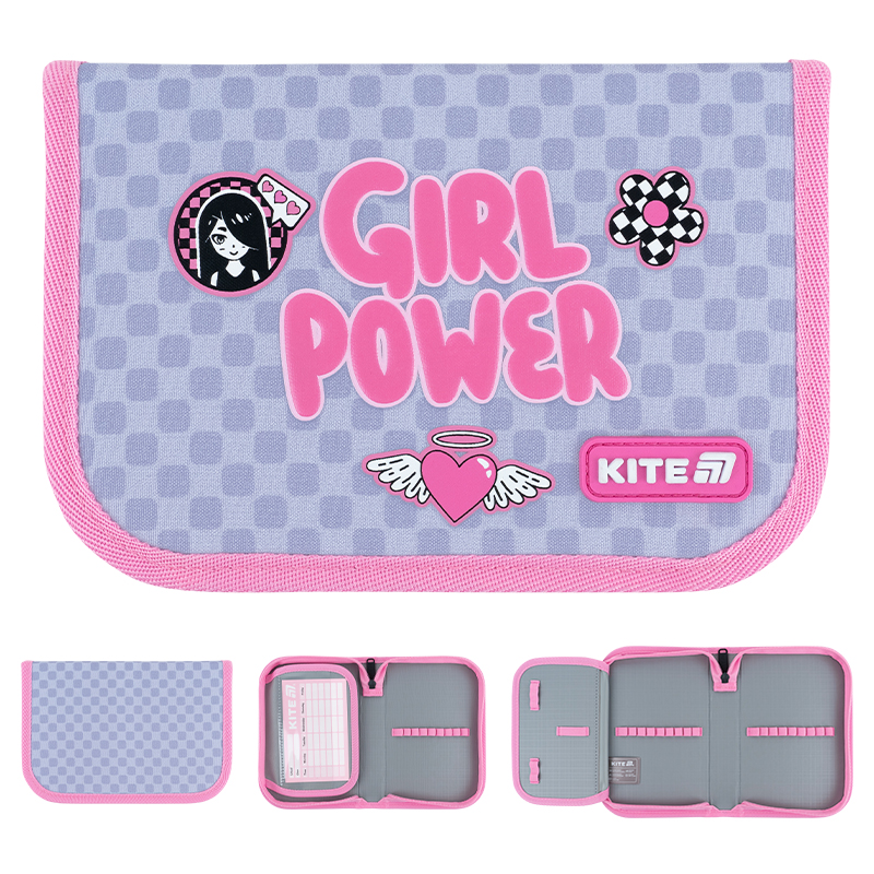 Пенал "Kite" /K26-621-5/ 1 від., 1 відв., без наповнення 621 Girl's Power (1/48)