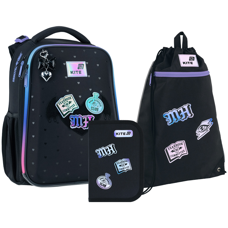 Set "Kite" /SET_MH26-531M/ backpack + pencil case + shoe bag 531 Monster High (1/4)