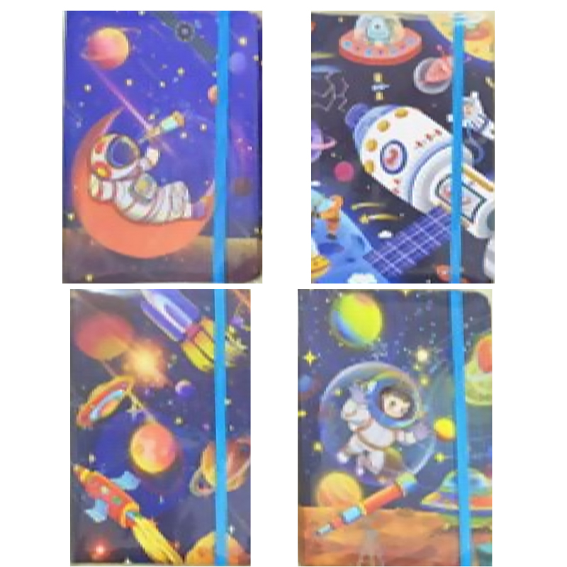 Notebook on rubber band 14*21cm "JO" /BD32946/ "Space" mix4 (1)