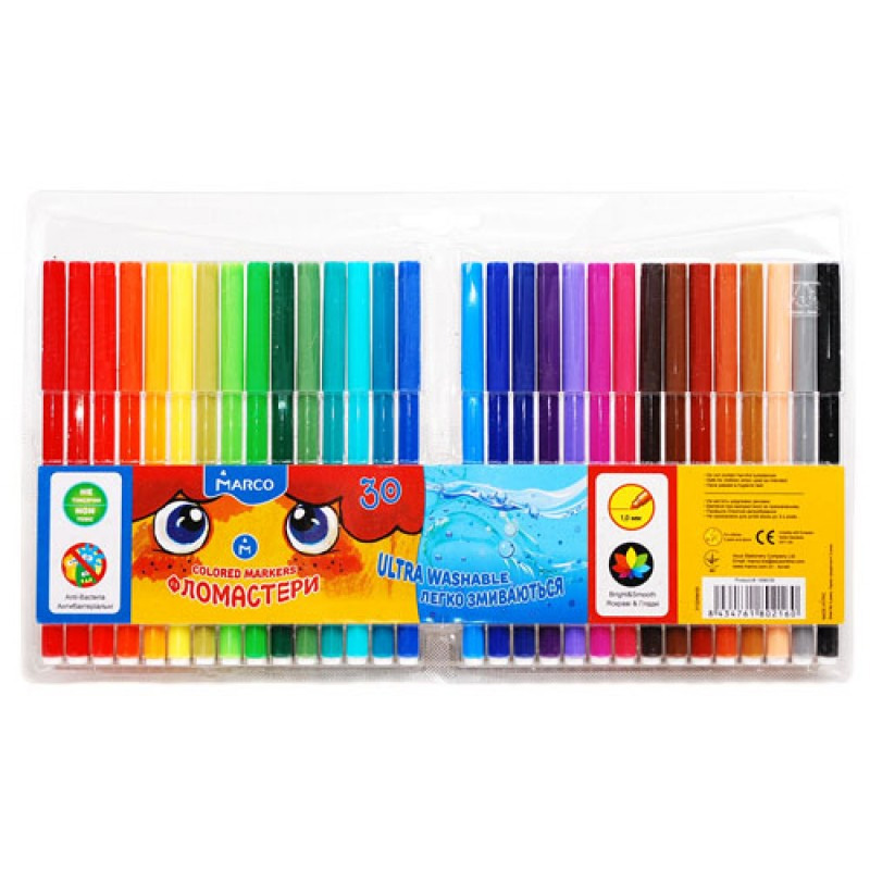 Markers "Marco Super Washable" 30 pcs. /1690-30 FM/ (1/12/96)