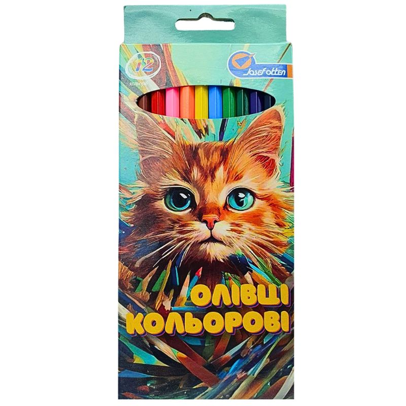 Colored pencils "JO" 12 col. /7303-12B/ tree "Kitten" packaging cardboard (1/12/240)