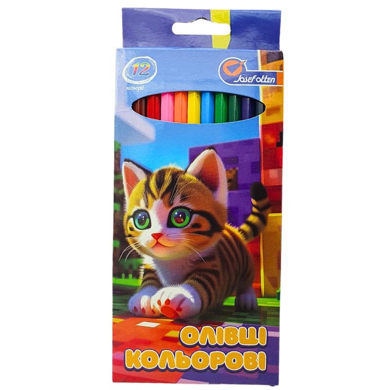 Colored pencils "JO" 12 col. /7303-12F/ tree "Kitten" packaging cardboard (1/12/240)