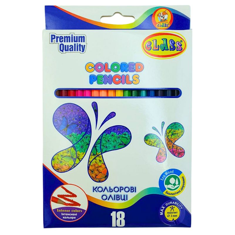 Colored pencils "CLASS" 18 col. /1618/3/ PREMIUM (1/8/160)