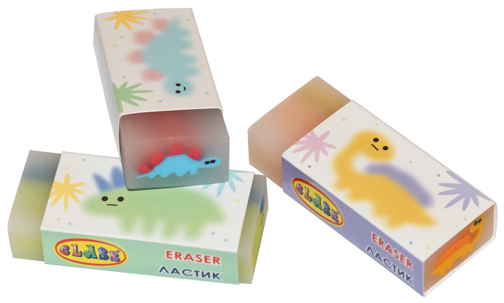 Rubber "CLASS" /4988C/ combination, Eco-PVC, Dino, in display, mix (40)