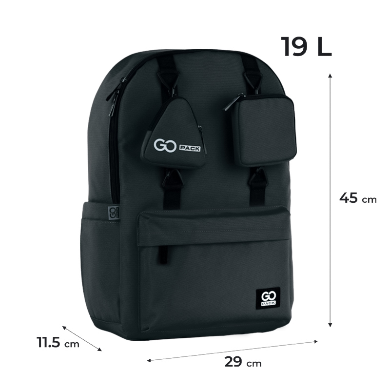 Backpack "GoPack" /GO25-178L-1/ Education Teens 178 graphite (1/10)