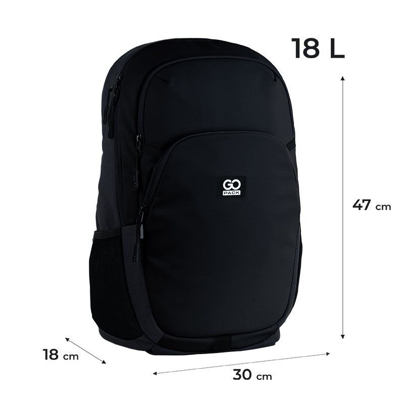 Backpack "GoPack" /GO25-185L-2/ Education Teens 185 black (1/10)