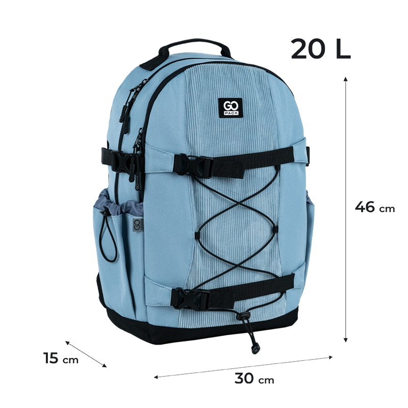 Backpack "GoPack" /GO25-186L-2/ Education Teens 186 blue (1/10)