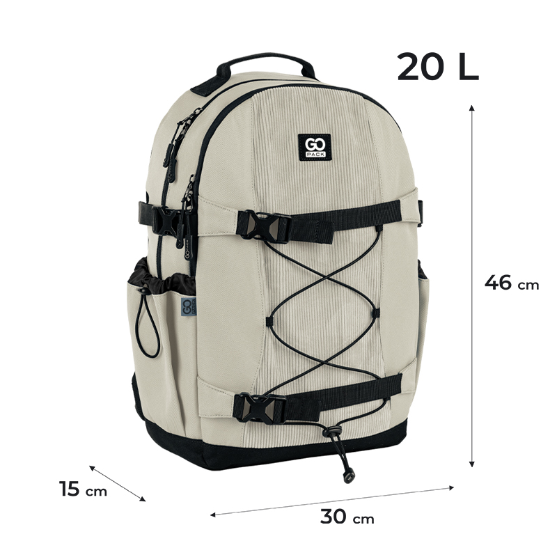Backpack "GoPack" /GO25-186L-4/ Education Teens 186 beige (1/10)