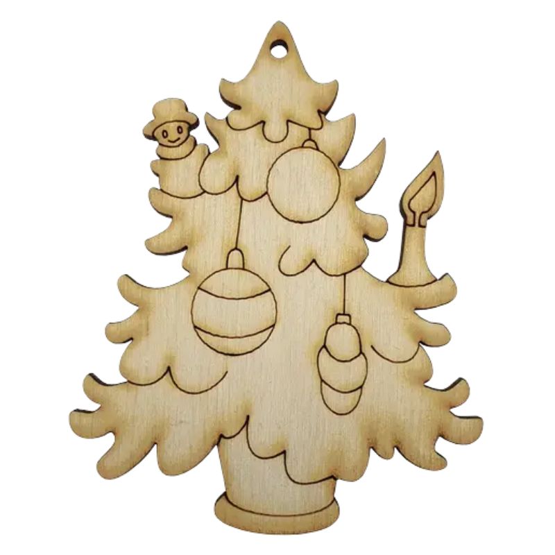 Blank "Atlas" "Christmas tree with a candle" /AS-4649, B-0193/ plywood 8cm