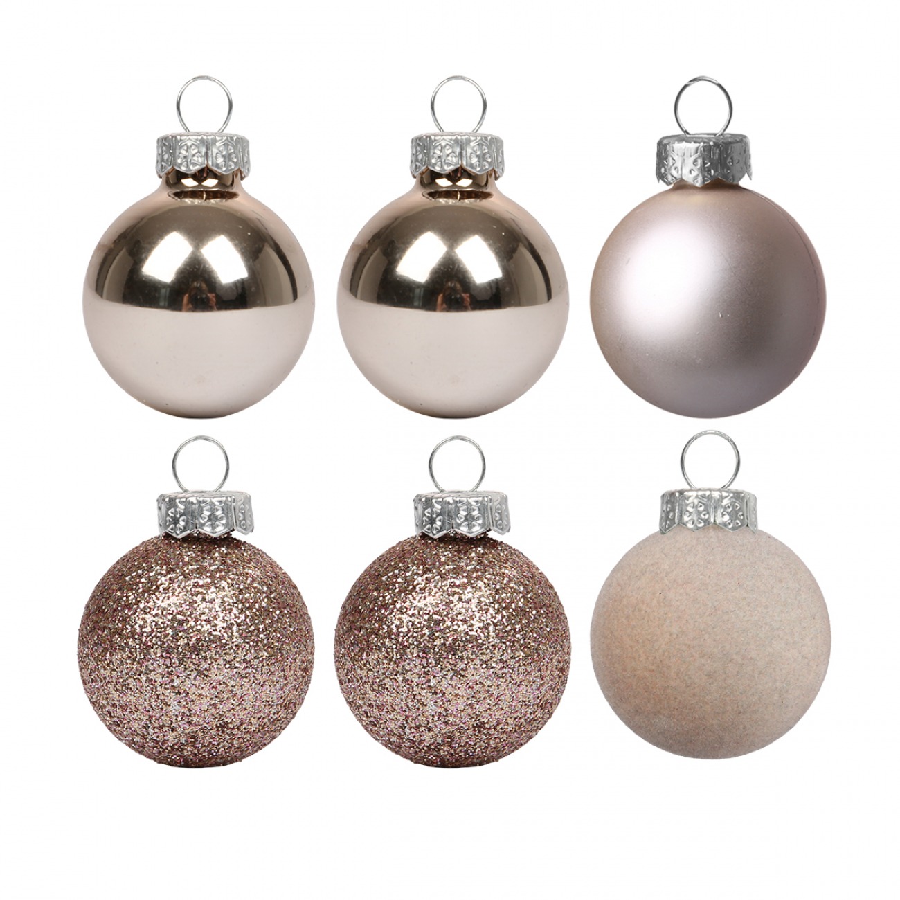 Set of Christmas balls "Yes! Fun" /975121/ plastic d- 8cm, 6 pcs in a tube, beige