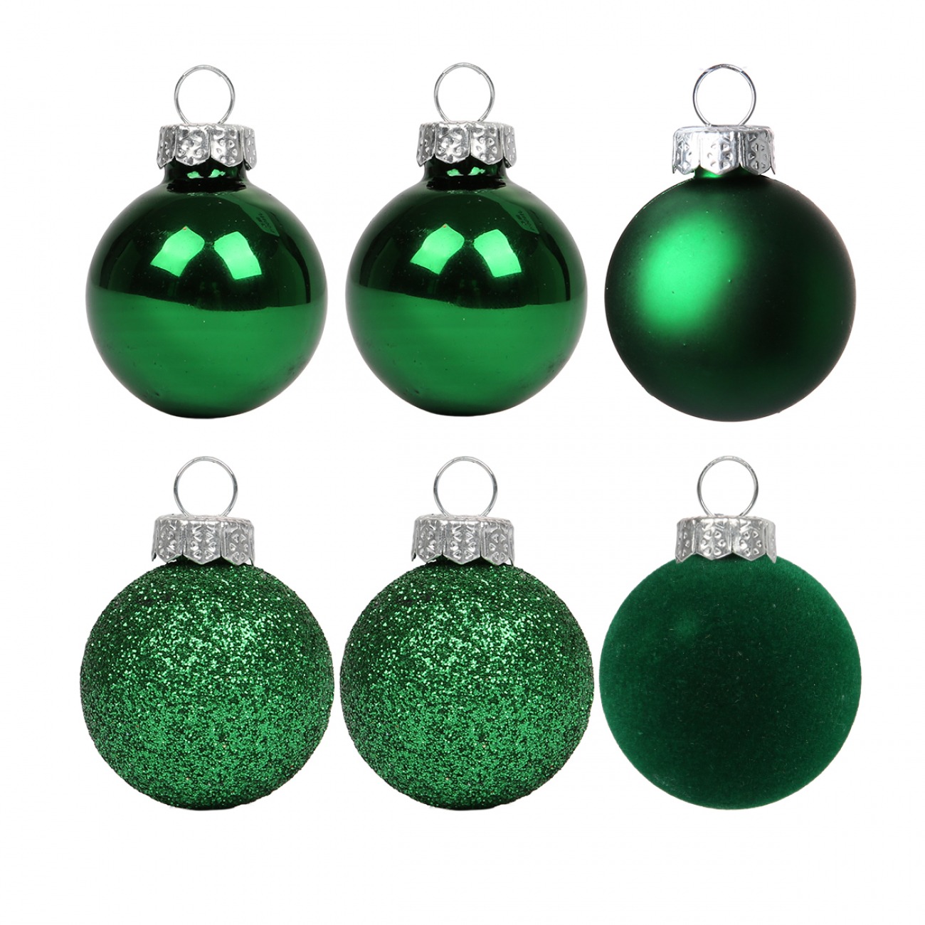Set of Christmas balls "Yes! Fun" /975124/ plastic d- 8cm, 6 pcs in a tube, green