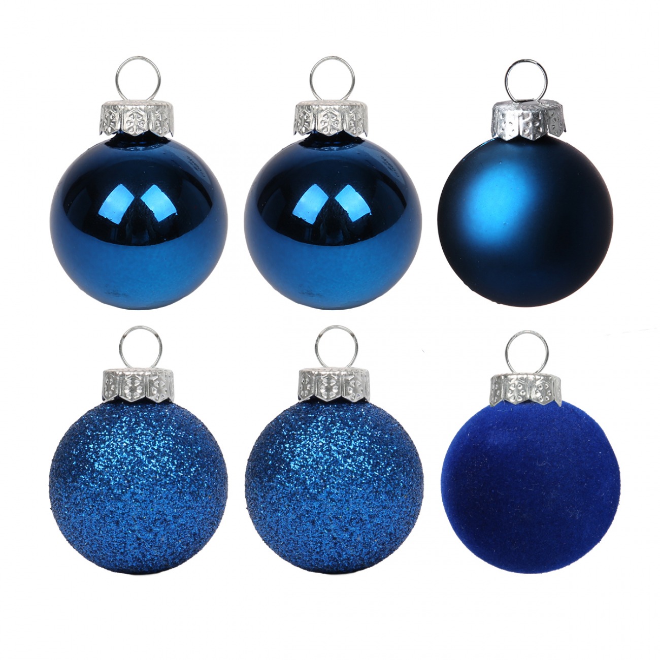Set of Christmas balls "Yes! Fun" /975122/ plastic d- 8cm, 6 pcs in a tube, blue