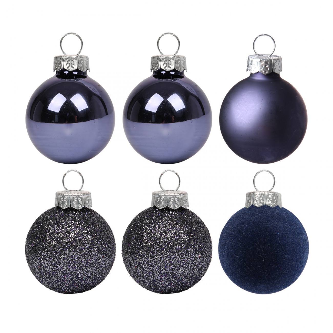 Set of Christmas balls "Yes! Fun" /975125/ plastic d- 8cm, 6 pcs in a tube, purple-blue