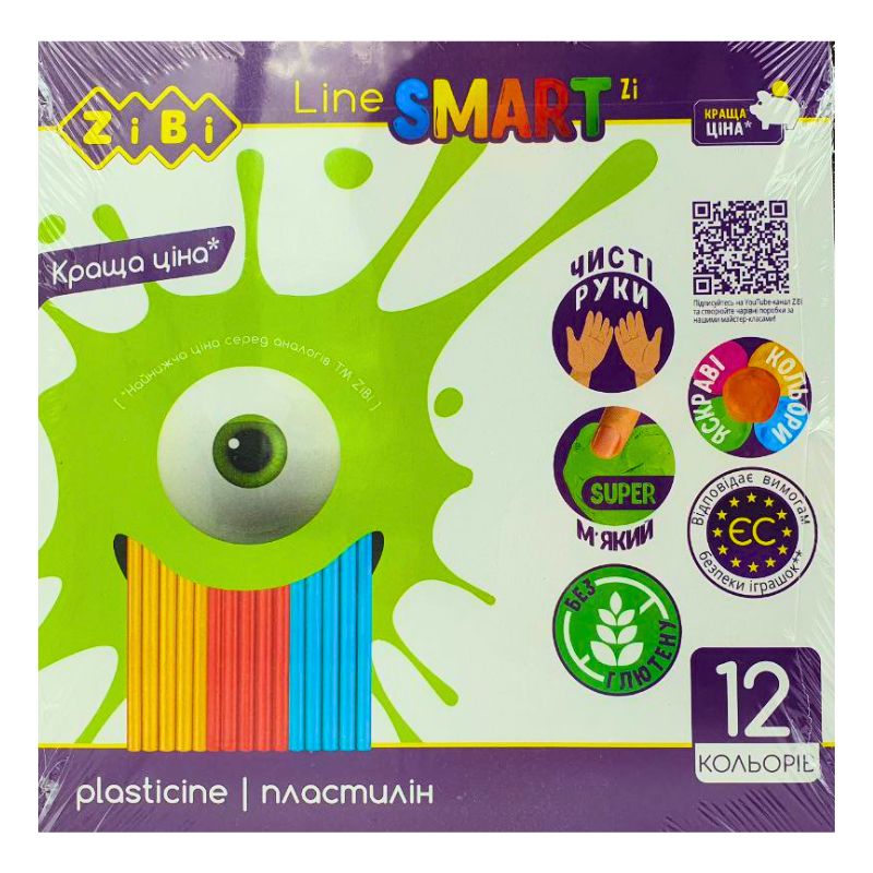 Plasticine "ZiBi" 12 pcs. /ZB.6224/ 240 g. SMART Line (1/12/72)