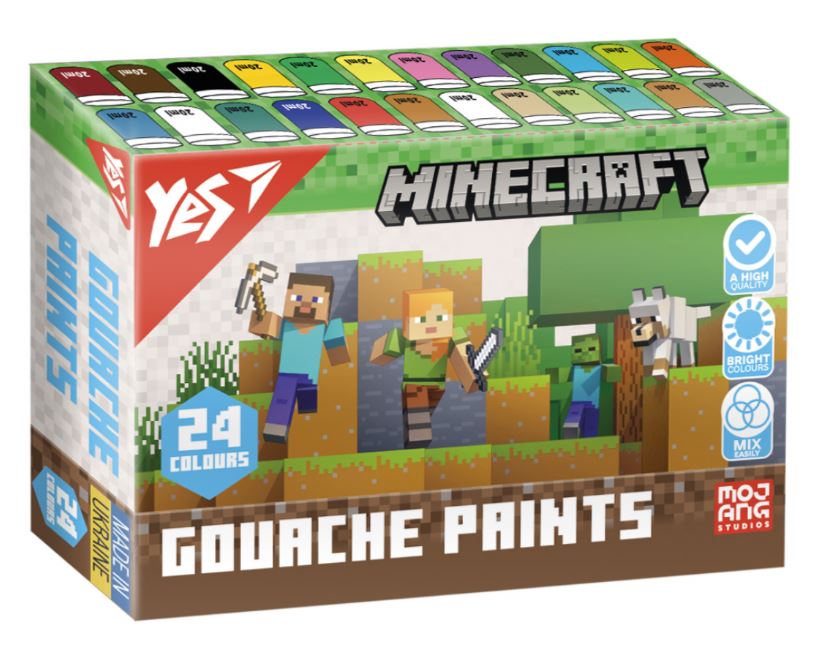 Gouache "YES" 24 col. 20 ml /230409/ "Minecraft" (1/6)