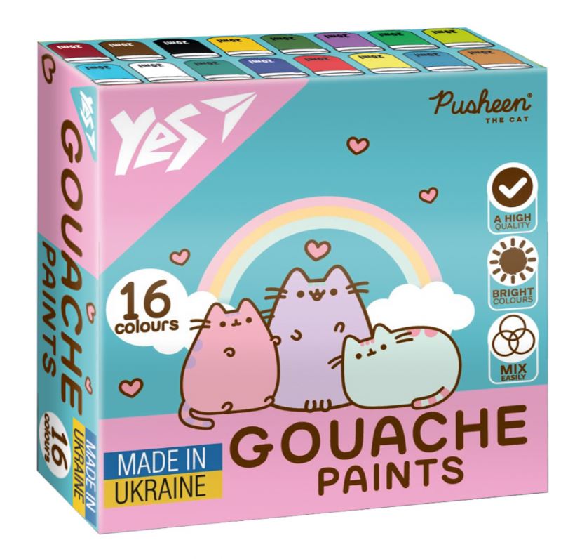 Gouache "YES" 16 col. 20 ml /230403/ "Pusheen" (1/12)